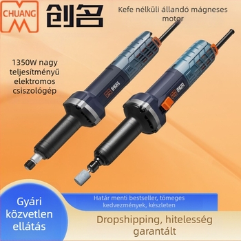 Szénkefe nélküli elektromos csiszoló, 1350W, kézi használat, csiszolás és polírozás, gravírozás és vágás, egyenes csiszoló
