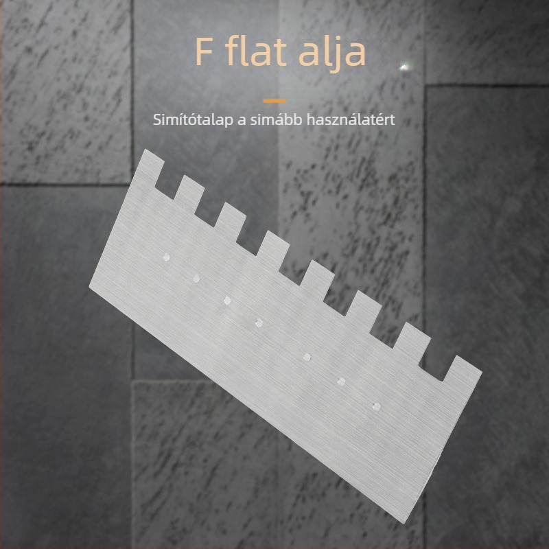 Glettelő kés csempéhez fogazott éllel, szénacél penge, fa markolat, 0,8 mm vastagság