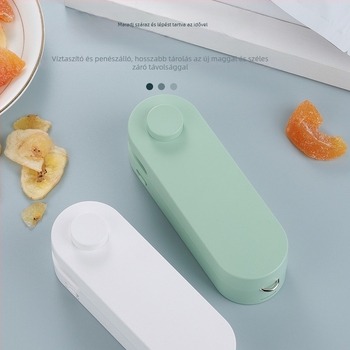 Snack lezáró készülék, hordozható mini, 5V/2,5W, 18650-es újratölthető elem, ABS ház, modell MR-F102