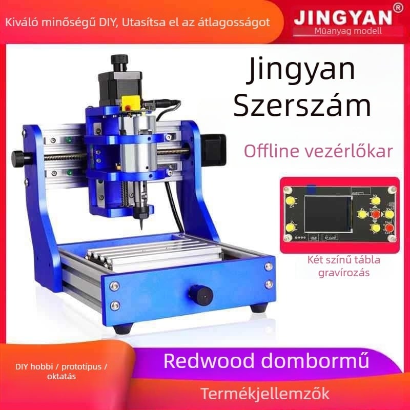 Mini CNC1310 gravírozó és lézeres jelölő gép asztali faipari munkákhoz