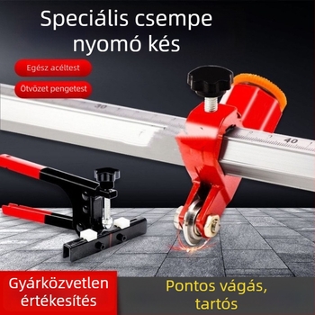 BALO Ordinary glass knife — csempevágó nagy kerékkel és T-alakú pengével, csempeket, üveget és padlóburkolatokat vágó; csempe választó fogók