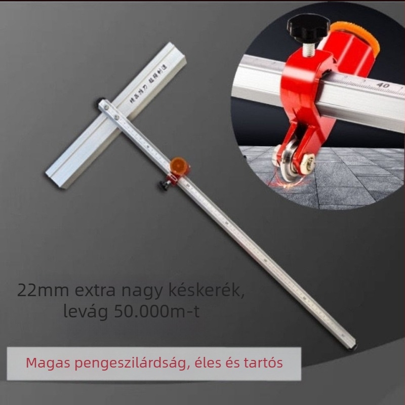 BALO Ordinary glass knife — csempevágó nagy kerékkel és T-alakú pengével, csempeket, üveget és padlóburkolatokat vágó; csempe választó fogók