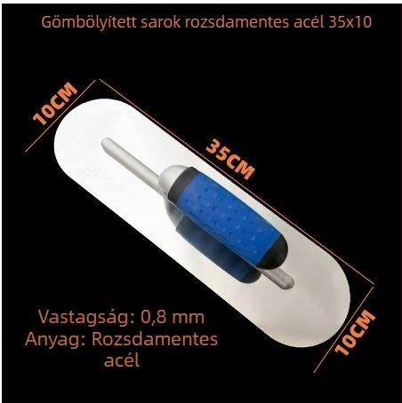 3 darabos rozsdamentes acél medence simítókészlet – lapos simítók betonhoz, gipszkartonhoz