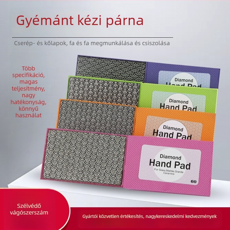 Gyémánt kézi polírozó korong kerámia csempék élének véglegesítéséhez, szemcse 60/100/200/400, elektrolitikus felületkezelés, kötés fémötvözet