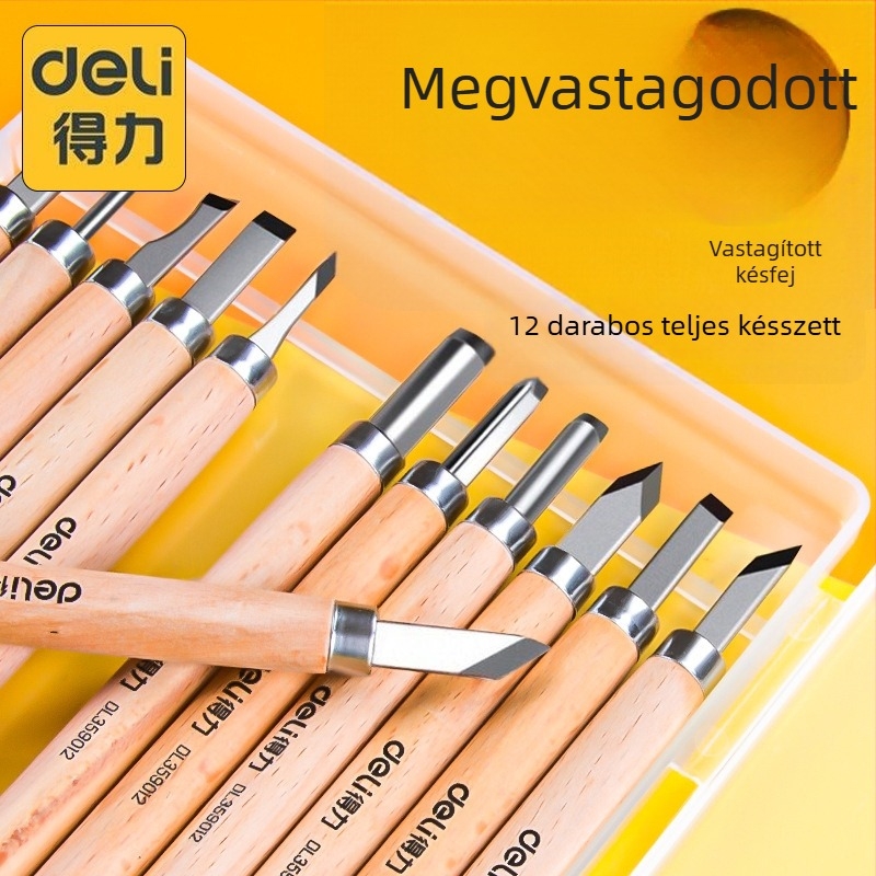 Fafaragó kés készlet – Kézzel készített, gyökér- és fa faragó eszközök, modell DL359012, márka Effective, testreszabás elérhető
