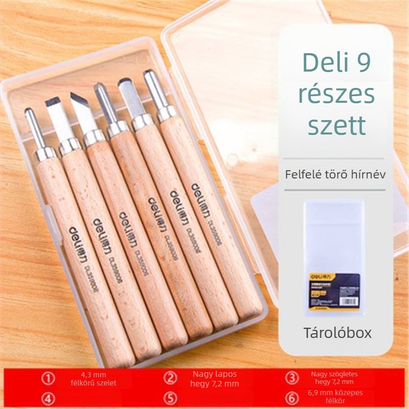 Fafaragó kés készlet – Kézzel készített, gyökér- és fa faragó eszközök, modell DL359012, márka Effective, testreszabás elérhető