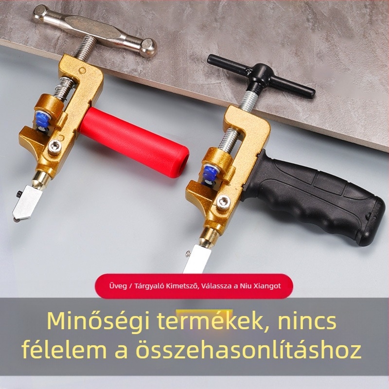 T-típusú toló kés üveg- és kerámiacsempékhez, kézi modell, Enjoy márka, vonalvágáshoz