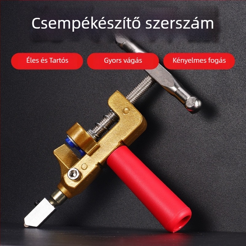 T-típusú toló kés üveg- és kerámiacsempékhez, kézi modell, Enjoy márka, vonalvágáshoz