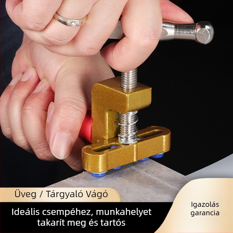 T-típusú toló kés üveg- és kerámiacsempékhez, kézi modell, Enjoy márka, vonalvágáshoz