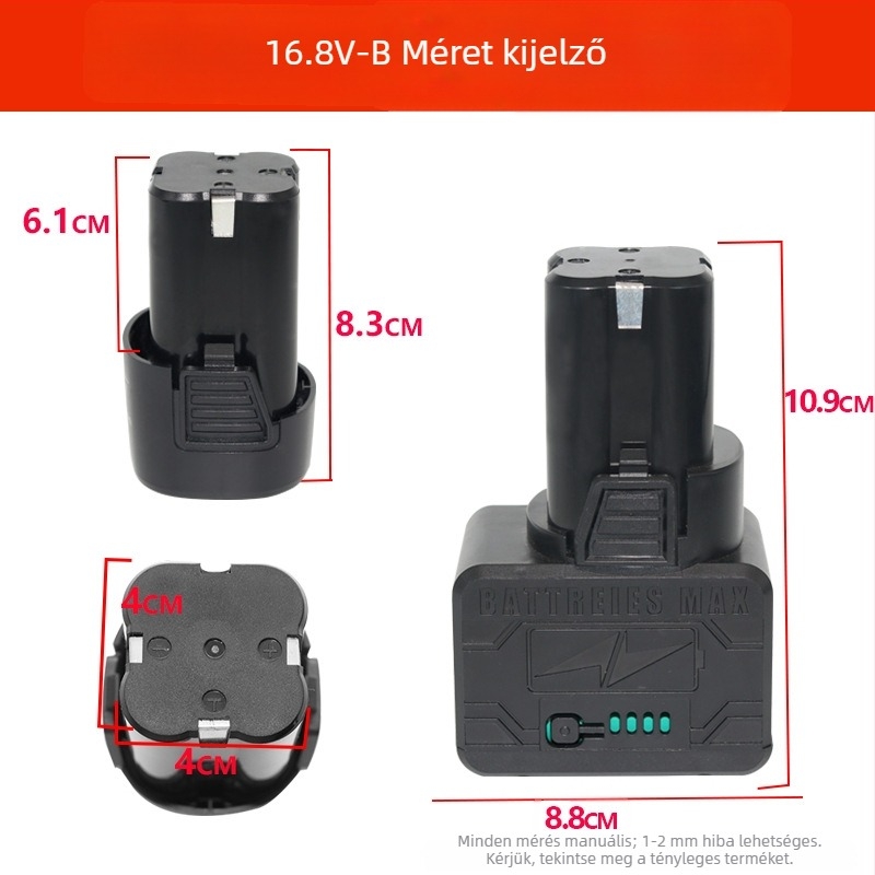 16.8V vezeték nélküli kézi fúró Li-ion akkumulátorral, autómosó vízpisztollyal, pisztoly fogású fúró és 18V elektromos csavarhúzó