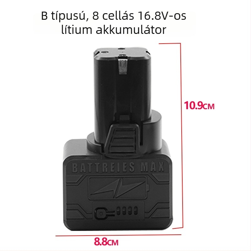 16.8V vezeték nélküli kézi fúró Li-ion akkumulátorral, autómosó vízpisztollyal, pisztoly fogású fúró és 18V elektromos csavarhúzó