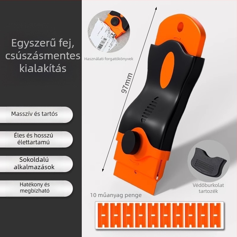 Többcélú műanyag spatula ragasztó eltávolítására, üveg-silíkon tisztítására és padlókaparóra | Márka: Neck strength