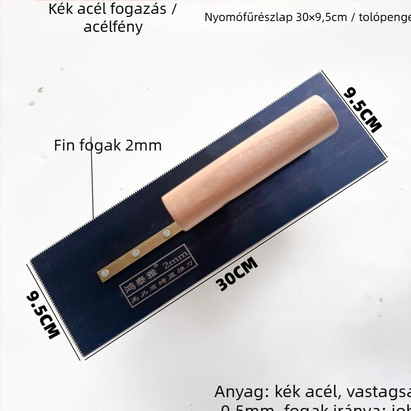 Hongtaiya Epoxipadló spatula fogazott acél pengével az önkiegyenlítő alkalmazásokhoz