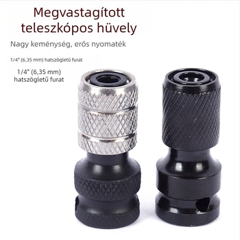 Teleszkópos rugós hüvely adapter elektromos kulcshoz – fej hex konverzió bitekhez, 1/2-től 1/4-ig hex