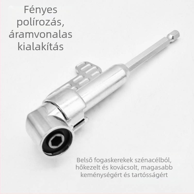 105°-os szögű bit adapter hosszabbító szárakkal és univerzális csuklós csatlakozással fúrókhoz keskeny helyeken • Márka: ZHCY • Anyag: 40 chrome