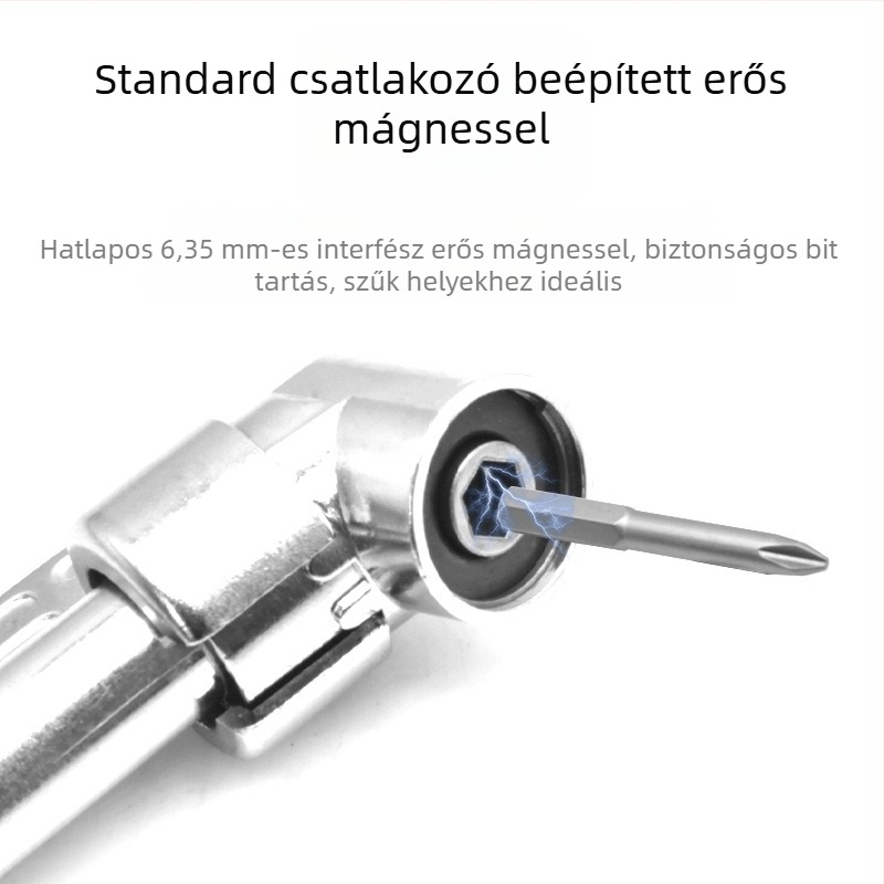 105°-os szögű bit adapter hosszabbító szárakkal és univerzális csuklós csatlakozással fúrókhoz keskeny helyeken • Márka: ZHCY • Anyag: 40 chrome