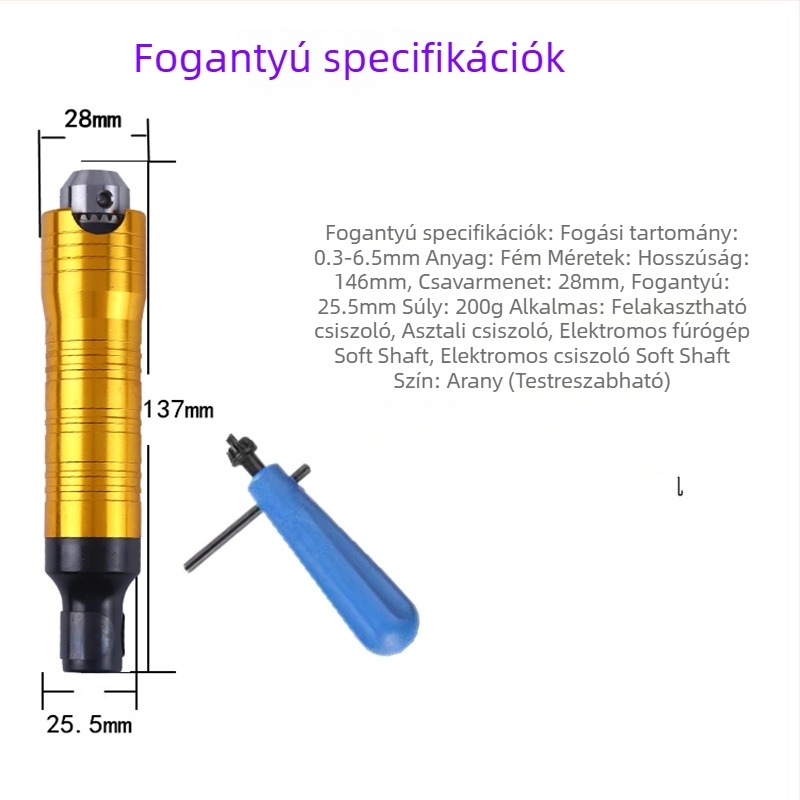 Victory Tiger Elektromos Fúróhoz Szóló Rugalmas Tengelyű Fogó Jade Faragásához; Kompatibilis Mandrin