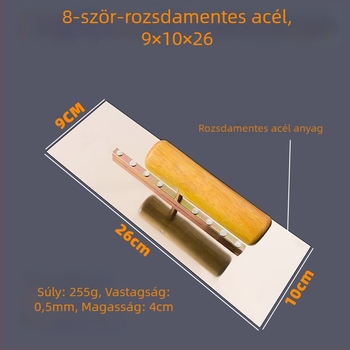 Jetta rozsdamentes acél glettelő spatula falak felületkezeléséhez beltéri dekorációhoz