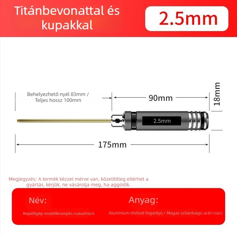 Repülőmodell hatszögletű csavarhúzó- és kulcskészlet, mágneses, HSS acélból