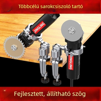 Univerzális tartó sarokcsiszolóhoz forgó rögzítéssel – tartó polírozóhoz/fúróhoz, Jingling acél
