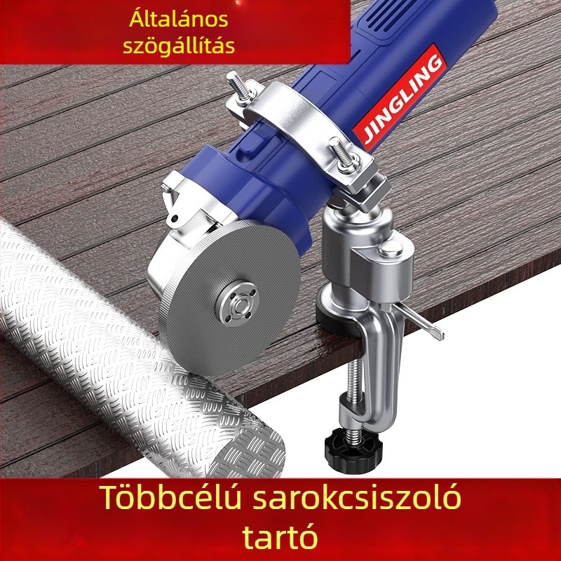Univerzális tartó sarokcsiszolóhoz forgó rögzítéssel – tartó polírozóhoz/fúróhoz, Jingling acél