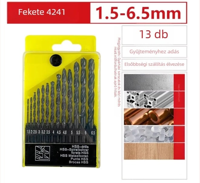 HSS spirálfúró 4241, fúrás vasra, műanyagra, fára, rézre és alumíniumra