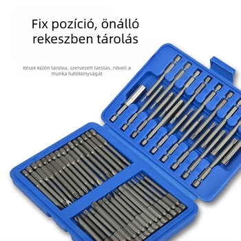 Elektromos csavarhúzó bitkészlet cserélhető fejű, mágneses, króm-vanádium acélból, formák: lapos, PH és hatszög