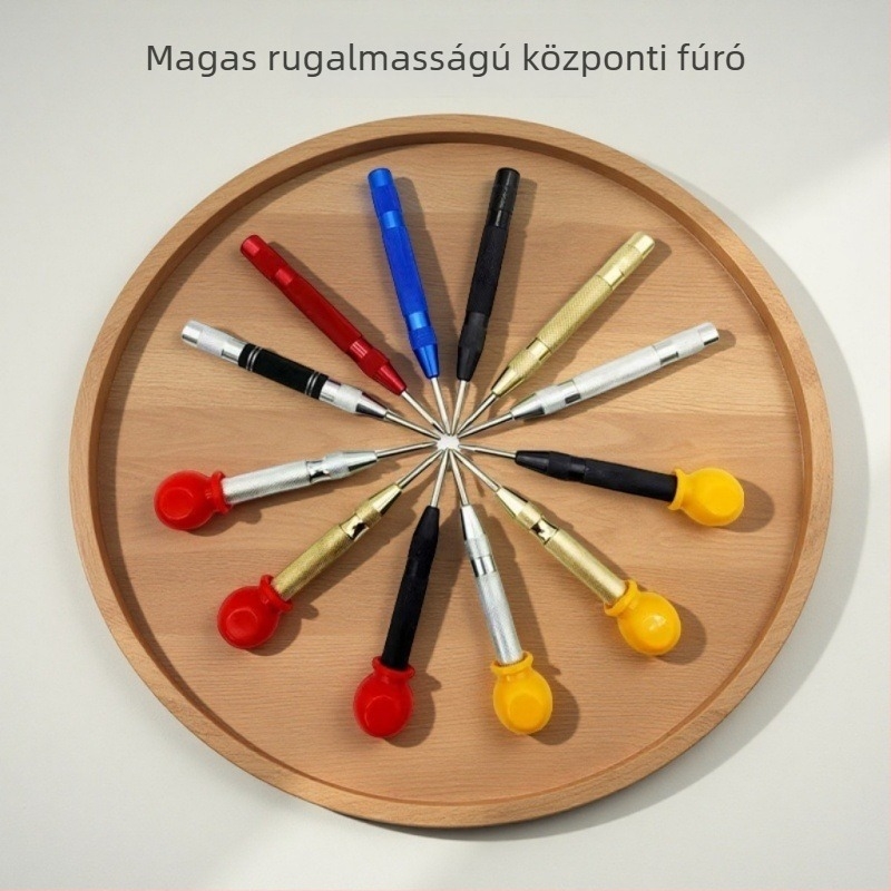 Automata középpontos ütő acélhoz és fához, anti-eltolódás, kézi középpontos fúró, lyukak magas rugalmasságú