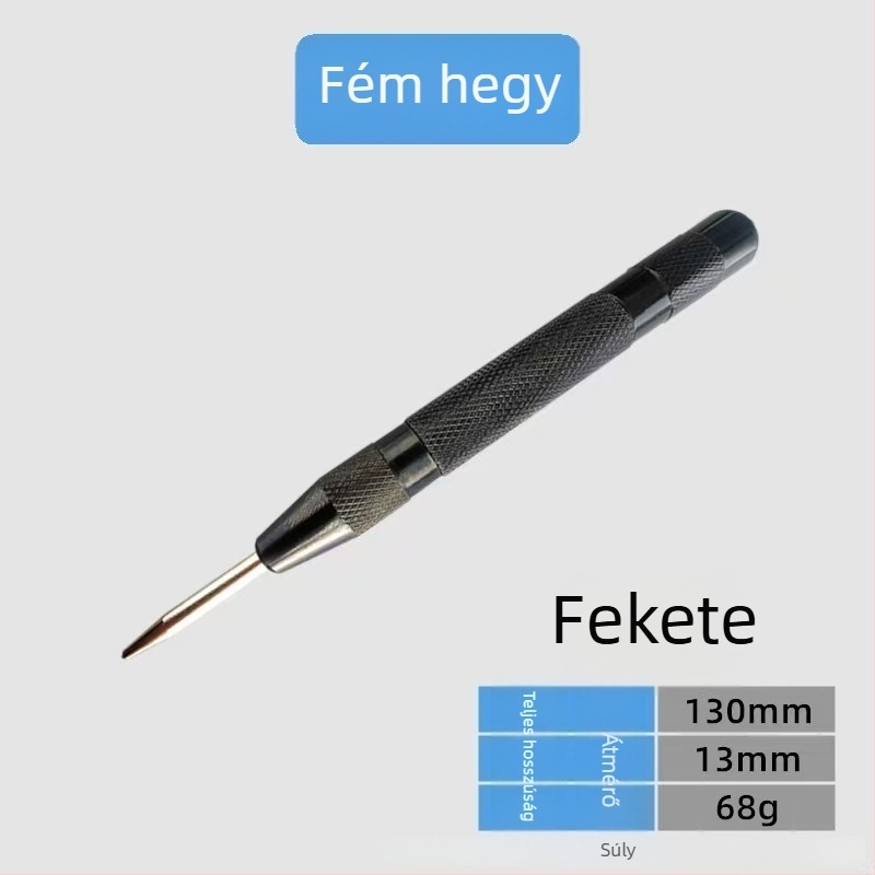 Automata középpontos ütő acélhoz és fához, anti-eltolódás, kézi középpontos fúró, lyukak magas rugalmasságú
