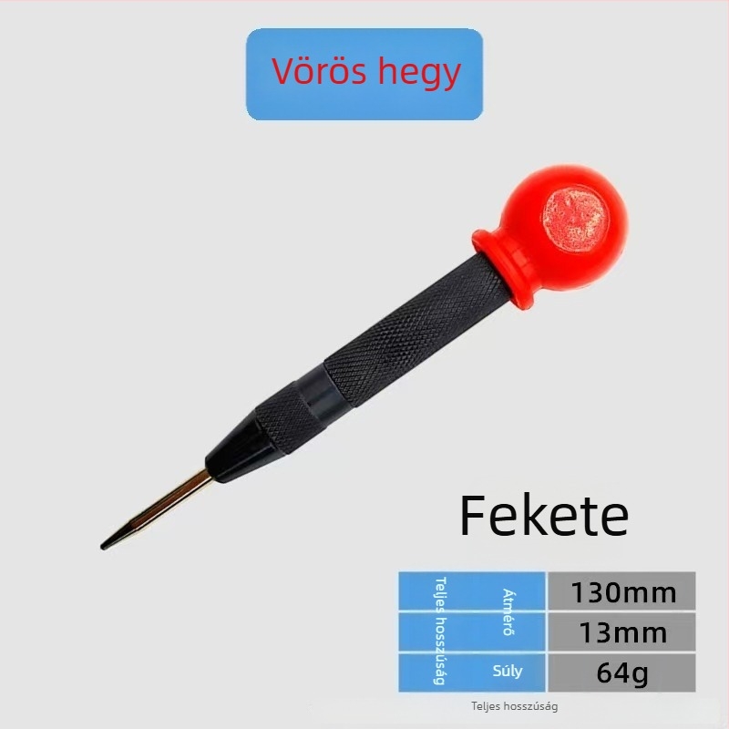 Automata középpontos ütő acélhoz és fához, anti-eltolódás, kézi középpontos fúró, lyukak magas rugalmasságú