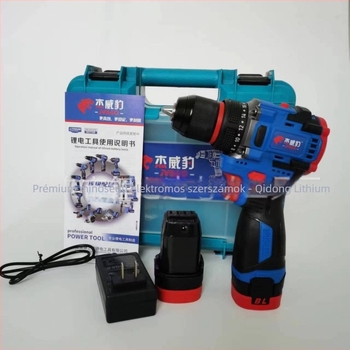 Brushless akkumulátoros fúró 18V, többszörös funkcióval, tokmányos, előre-hátra, állítható sebesség