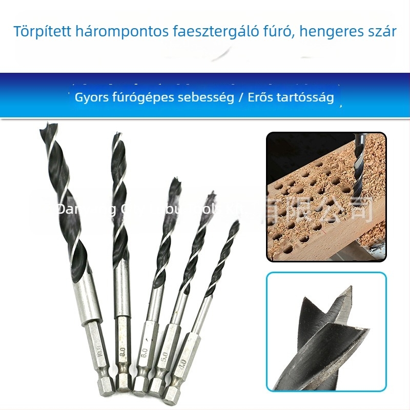 Faipari fúrókészlet hexagonális tengellyel és háromhegyes csúcsokkal – 5, 7 vagy 8 darabos készlet a lyukak tágításához és fúráshoz