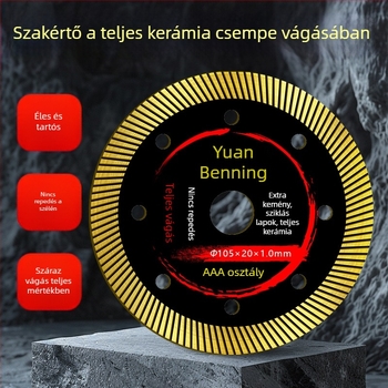 Gyémánt csempe vágó korong szögcsiszolóhoz, ultra vékony 1.0, porcelán- és vitrifikált csempékre, Yuebining márka, forró préseléses gyártási folyamat