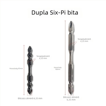 Az S2-esztergaacélból készült bitkészlet elektromos fúróhoz és csavarhúzóhoz, dupla Philips bitek, magas keménység, erős mágnes, csúszásmentes