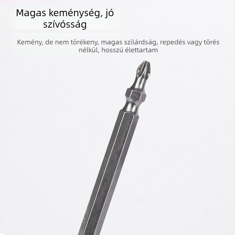 Az S2-esztergaacélból készült bitkészlet elektromos fúróhoz és csavarhúzóhoz, dupla Philips bitek, magas keménység, erős mágnes, csúszásmentes