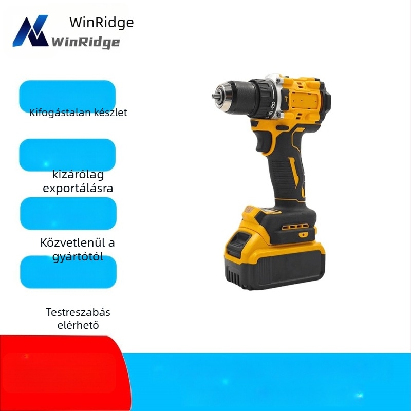 Akkumulátoros brushless motoros kézi fúró és csavarhúzó készlet, többfokozatú, önzáró chuck, max. fúróátmérő 10 mm