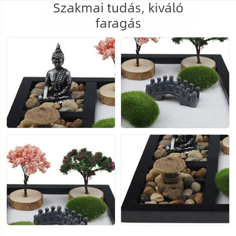 Buddha szobor otthoni dekorációhoz, japán stílusú, gyanta