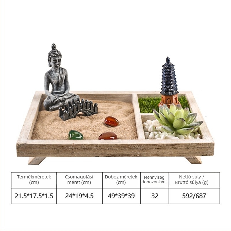 Buddha szobor otthoni dekorációhoz, japán stílusú, gyanta
