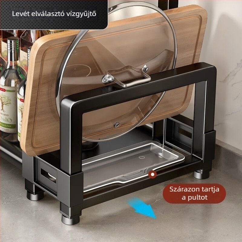 Connis konyhai polc a pultra – többfunkciós, szénacélból készült, modern minimalist stílus, 2024-ben piacra került