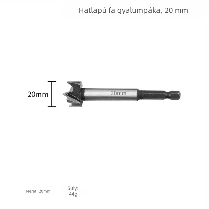 Hexagonális szárú fúró, fa- és műanyaghoz, ajtózsanér furatokhoz