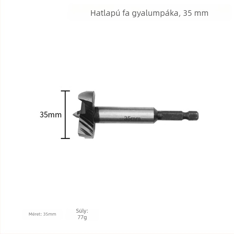 Hexagonális szárú fúró, fa- és műanyaghoz, ajtózsanér furatokhoz