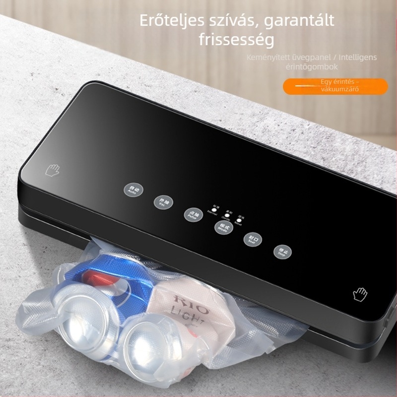 Vákuum záró gép otthoni használatra, zárási szélesség 30 cm, 100 W, 110–220 V, modell A1918, burkolat temperált üveg + ABS