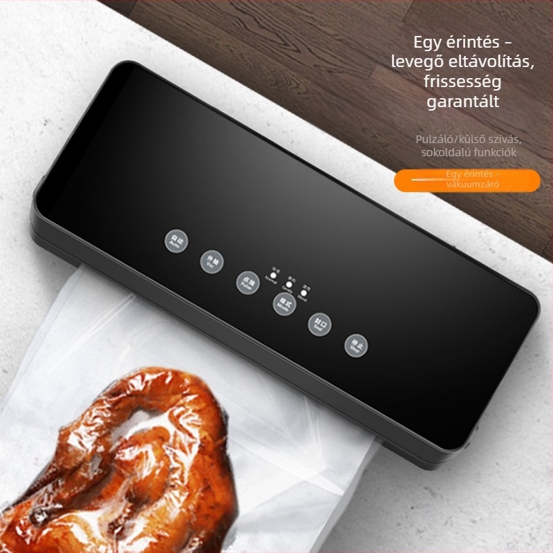 Vákuum záró gép otthoni használatra, zárási szélesség 30 cm, 100 W, 110–220 V, modell A1918, burkolat temperált üveg + ABS