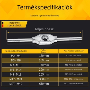 Kézi Tap Wrench M2-4, M12-M24, M18-M36