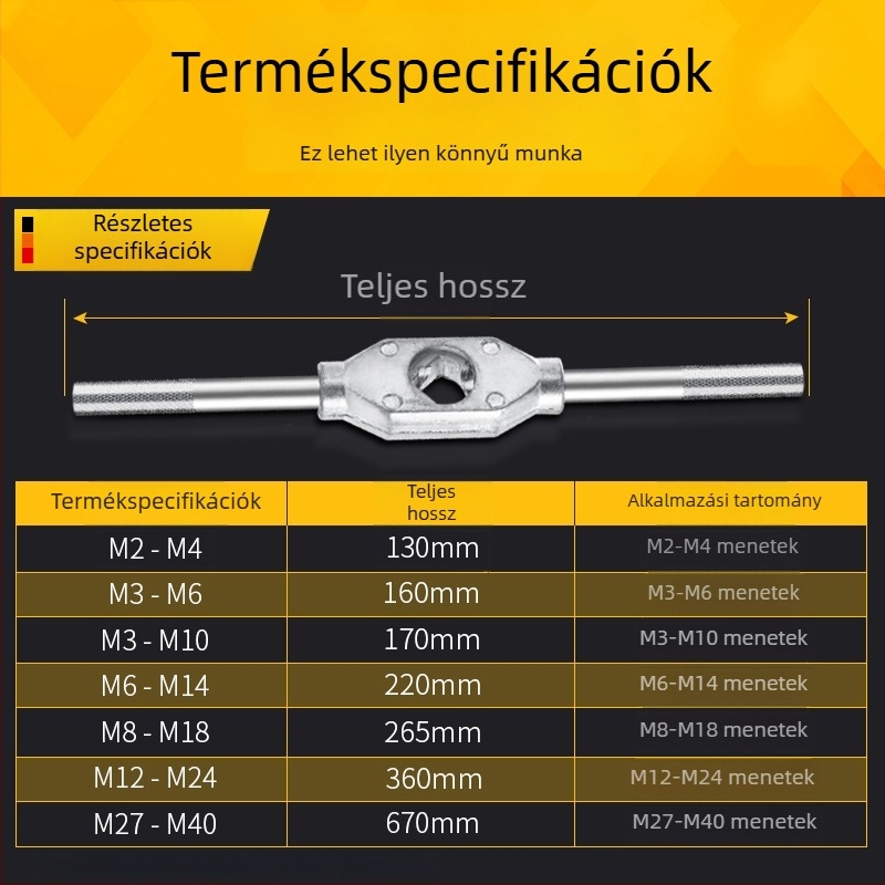 Kézi Tap Wrench M2-4, M12-M24, M18-M36