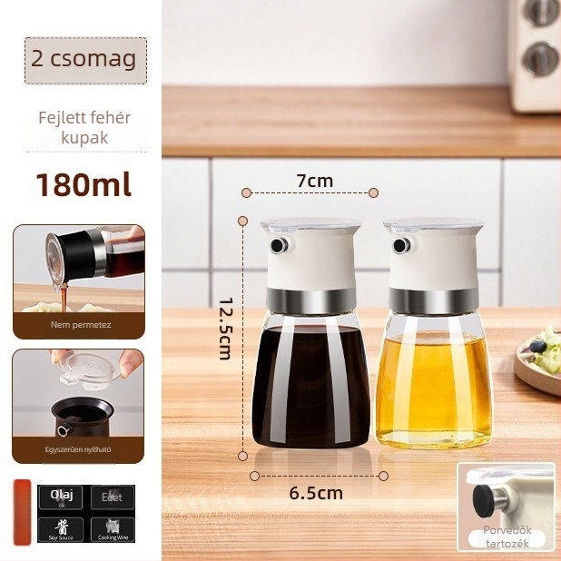 Olajtartó üveg csöpögésmentes fedéllel – élelmiszer-minőségű üveg, márka aileyou, modern minimalista stílus