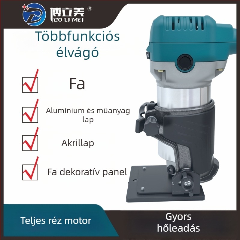 Bolime Többfunkciós Faipari Gép állítható sebességgel a marás, hornyolás és gravírozás számára, 220V-os csatlakozó, Series 3700, alkalmas Bakelit és alumínium-plasztik lemezekhez