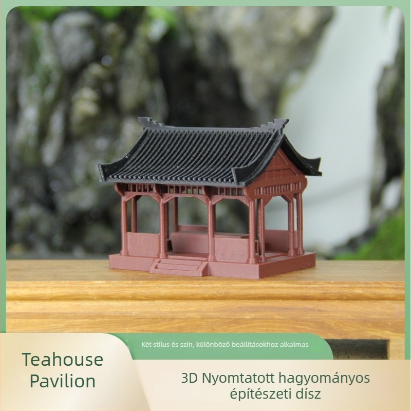 Kínai stílusú mini tájkép modell, PLA anyag, bonsai szikla motívum