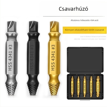 Univerzális csavar-kinyitó és menet eszköz: törött menet eltávolítása, menetvágó és menet eltávolító (Brand: Unique)