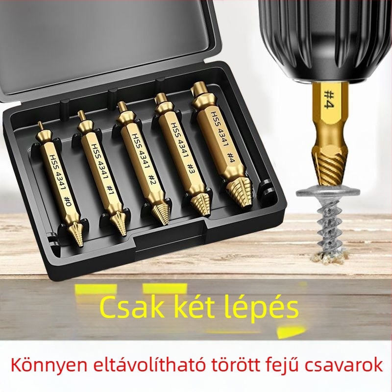 Univerzális csavar-kinyitó és menet eszköz: törött menet eltávolítása, menetvágó és menet eltávolító (Brand: Unique)